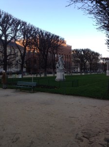 A garden near and adjacent to Luxembourg Gardens. 