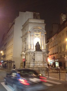 On rue de Richelieu after our late night out with Bob and Linda. 
