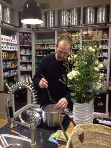 We were at this store in Bercy Village when this guy started talking to us. He taught us the secret of making that delicious French hot chocolate. 